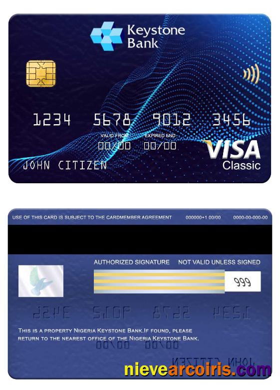 Nigeria Keystone Bank visa classic card